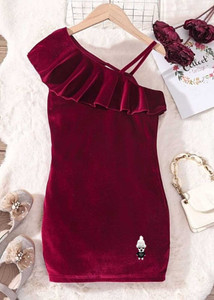 ER LIFE STYLE Girls Midi/Knee Length Casual Dress