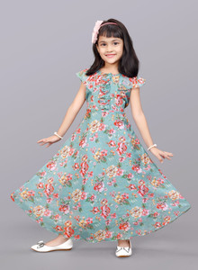 FEBVIBE Girls Maxi/Full Length Festive/Wedding Dress