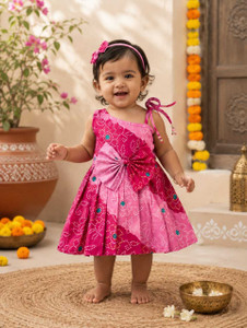 vihana collections Indi Baby Girls Below Knee Festive/Wedding Dress