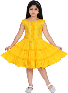 HMS KOLKATA Girls Midi/Knee Length Casual Dress