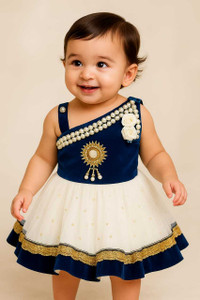 Classic Premium Baby Girls Midi/Knee Length Festive/Wedding Dress