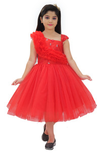 Bongprince Girls Midi/Knee Length Festive/Wedding Dress