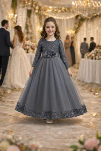 TEQVYZ Girls Maxi/Full Length Party Dress