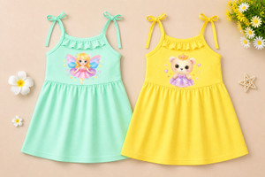 FOSEN Baby Girls Midi/Knee Length Casual Dress