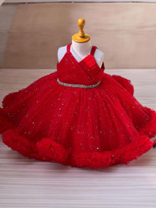 R RAI FASHION Indi Girls Above Knee Festive/Wedding Dress