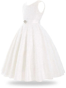 MINSA Girls Midi/Knee Length Casual Dress