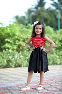 HL Dubai Baby Girls Midi/Knee Length Festive/Wedding Dress