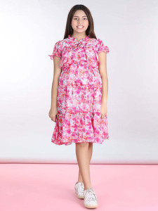 CUTIEKINS Girls Calf Length Casual Dress