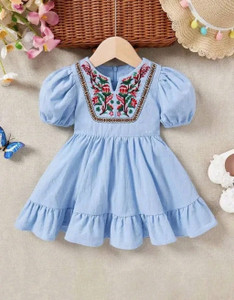 STYLISHTRENDS Baby Girls Below Knee Festive/Wedding Dress