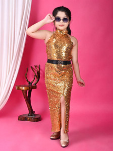 SPAMitude Girls Maxi/Full Length Party Dress