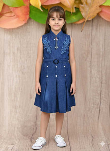 NAUSIN FASHION Girls Midi/Knee Length Casual Dress