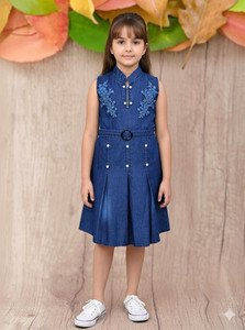NAUSIN FASHION Girls Midi/Knee Length Casual Dress