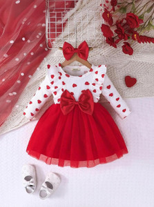 Dhanurdharaya fashion Girls Midi/Knee Length Festive/Wedding Dress