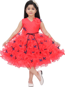JhilikGarments Baby Girls Midi/Knee Length Festive/Wedding Dress