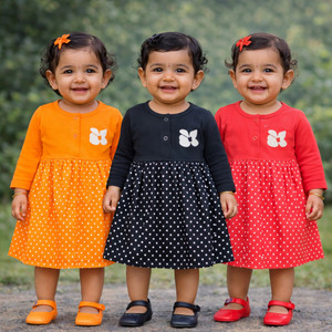 babeezworld Girls Midi/Knee Length Casual Dress