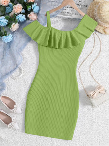 Dhanoo Fashion Girls Below Knee Party Dress