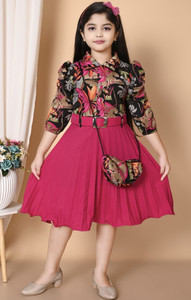 MM KOLKATA GERMENTS Girls Midi/Knee Length Casual Dress