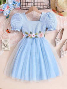 TIOR Girls Midi/Knee Length Festive/Wedding Dress