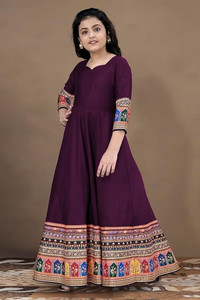 BHOOLKU Girls Maxi/Full Length Festive/Wedding Dress