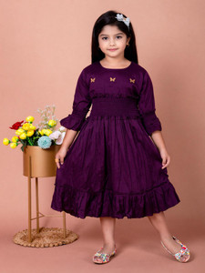 Coco Fashion Girls Midi/Knee Length Casual Dress