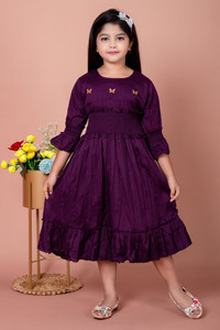 Coco Fashion Girls Midi/Knee Length Casual Dress