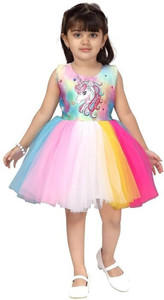 Z Z D FASHION Girls Midi/Knee Length Festive/Wedding Dress