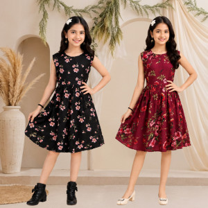 wwo Indi Girls Below Knee Casual Dress