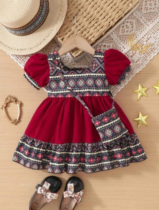 MISCHIF FASHION Baby Girls Midi/Knee Length Party Dress