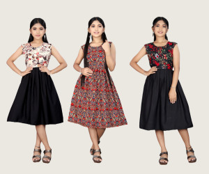 wwo Girls Midi/Knee Length Casual Dress