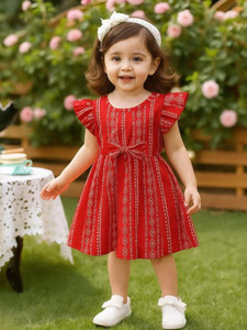 naz Fashion Indi Baby Girls Below Knee Festive/Wedding Dress