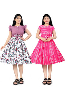 Njushxa Indi Girls Midi/Knee Length Festive/Wedding Dress