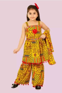 Priti Fashion Girls Below Knee Festive/Wedding Dress