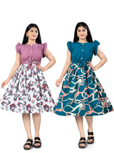 Njushxa Indi Girls Midi/Knee Length Festive/Wedding Dress