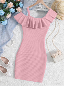 Dhanoo Fashion Girls Below Knee Party Dress