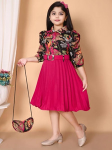 ZARTAJ Girls Midi/Knee Length Party Dress
