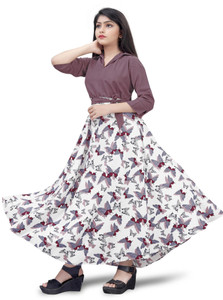 Meraki Fab Girls Maxi/Full Length Casual Dress