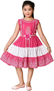 JY TRADERS Girls Midi/Knee Length Casual Dress
