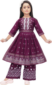 ASLAM Girls Maxi/Full Length Casual Dress