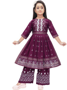 ASLAM Girls Below Knee Casual Dress
