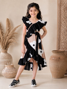 KAARIGARI Girls Midi/Knee Length Party Dress