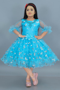 Zenat Girls Midi/Knee Length Party Dress