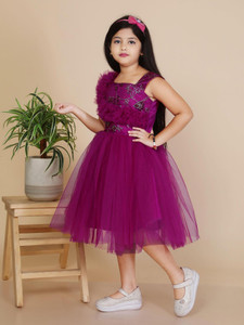 Bongprince Girls Midi/Knee Length Festive/Wedding Dress
