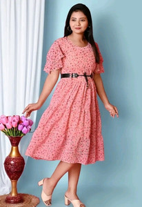 rooyal Indi Girls Below Knee Party Dress
