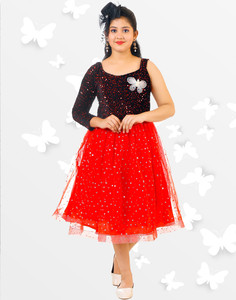 KAARIGARI Girls Midi/Knee Length Casual Dress