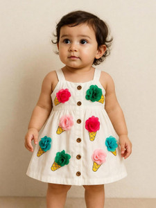 Baanou Baby Girls Above Knee Casual Dress