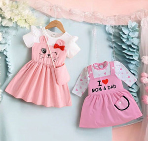 Sabina Textile Baby Girls Calf Length Casual Dress