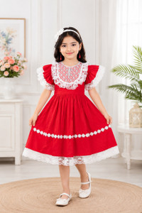 the crown Girls Midi/Knee Length Festive/Wedding Dress