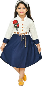 CHANDRIKA LIFESTYLE Girls Below Knee Casual Dress
