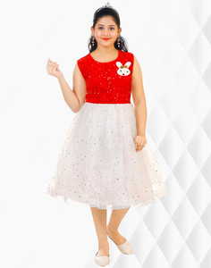 KAARIGARI Girls Below Knee Casual Dress