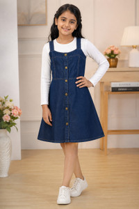 Oligne Girls Midi/Knee Length Casual Dress